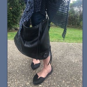 Banana Republic black leather bag large